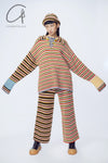 YANYAN KNITS striped lapel pullover YYK-YYW23-1531-TW striped